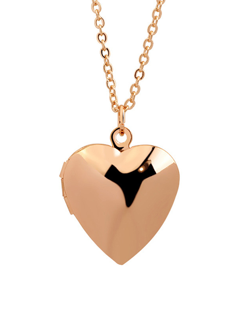 Fashion Rose Gold Love Glossy Copper Gold-plated Openable Necklace