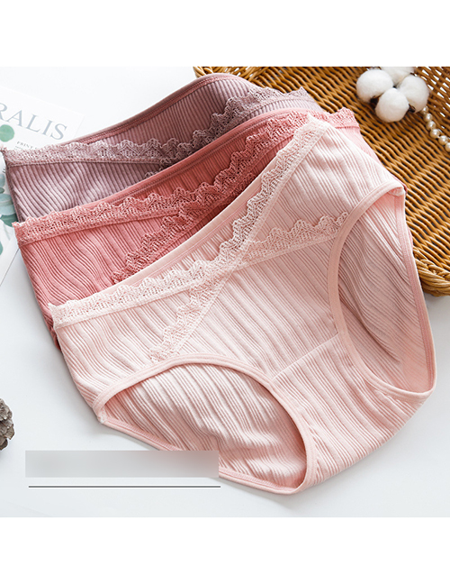Fashion Taro + Bean Paste + Concubine Powder (bound) Low-waist Cotton Belly Lift Seamless Large Size U-shaped Maternity Panties
