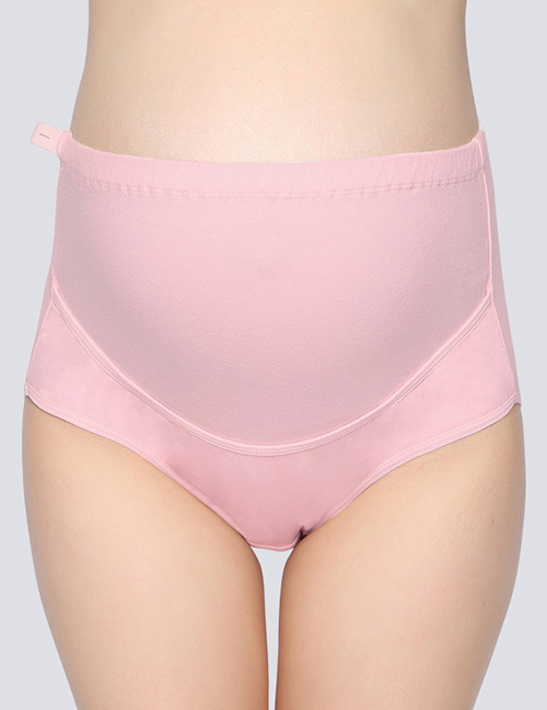 Fashion Pink Cotton Large Size High Waist Belly Support Adjustable Maternity Panties