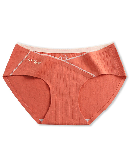 Fashion Orange Low-rise Belly Lift Cotton Maternity Panties