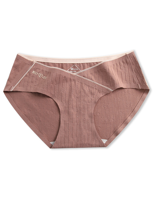 Fashion Coffee Color Low-rise Belly Lift Cotton Maternity Panties