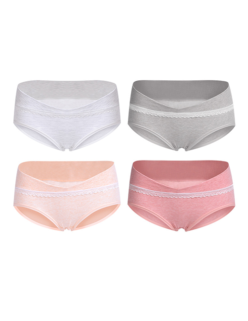 Fashion Pure Color Cotton Pure Cotton Low-waist Belly Lift Seamless Large Size U-shaped Maternity Panties