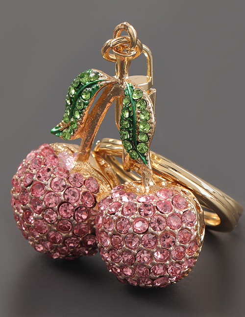 Fashion Pink Alloy Diamond Keychain Pendant