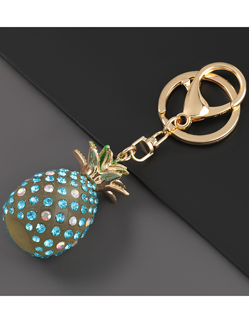 Fashion Blue Alloy Diamond-studded Pineapple Keychain Pendant
