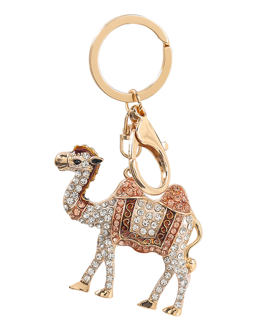 Fashion Rose Gold Alloy Oil Drop Diamond Camel Keychain Pendant