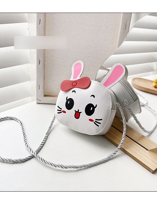 Fashion White Bunny Print Childrens One-shoulder Messenger Bag