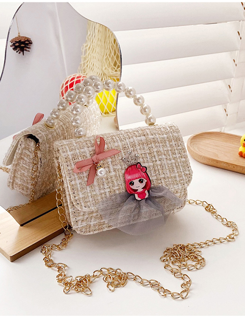 Fashion Girl White Chain Lock Rabbit Childrens One-shoulder Diagonal Bag