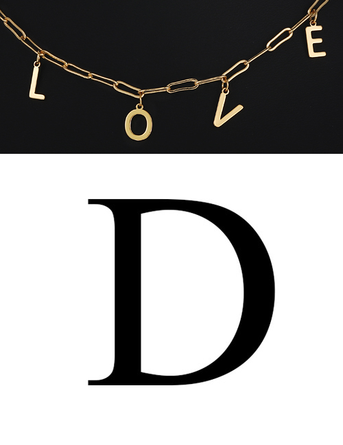 Fashion D Copper Letter Pendant Accessories