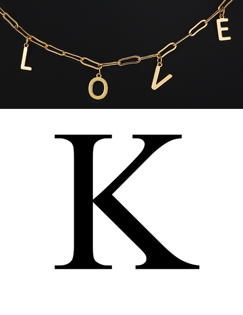 Fashion K Copper Letter Pendant Accessories