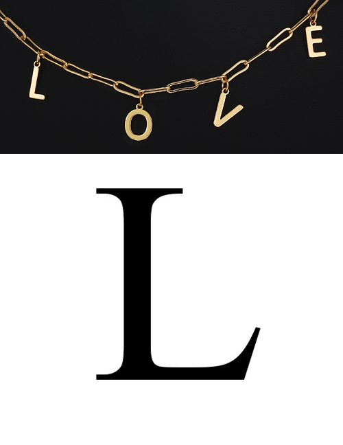 Fashion L Copper Letter Pendant Accessories