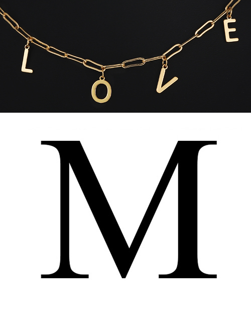 Fashion M Copper Letter Pendant Accessories