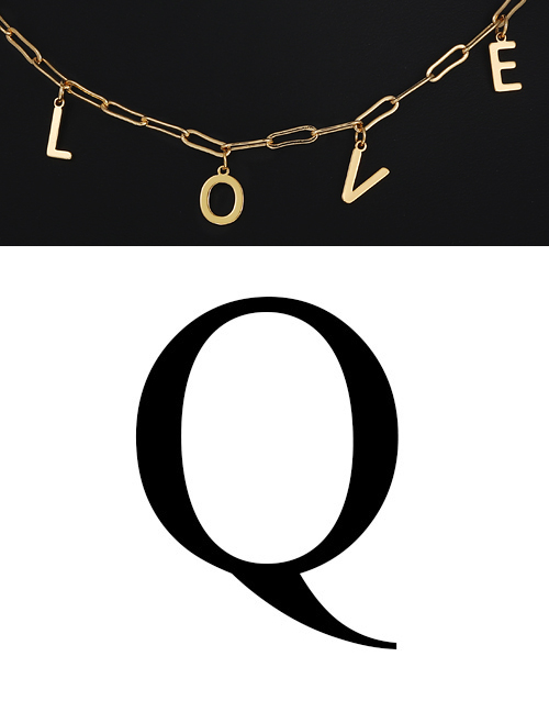 Fashion Q Copper Letter Pendant Accessories