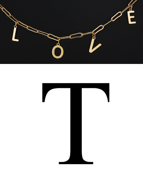 Fashion T Copper Letter Pendant Accessories