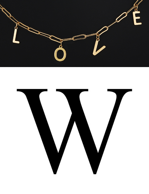Fashion W Copper Letter Pendant Accessories