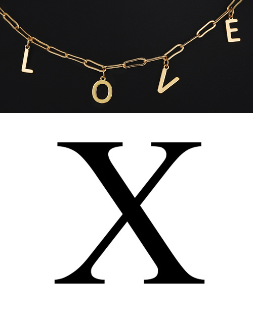 Fashion X Copper Letter Pendant Accessories