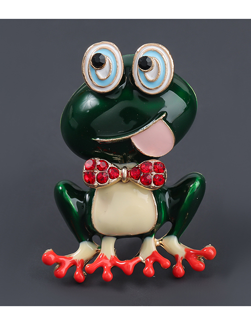 Fashion Frog Alloy Oil Drop Diamond Frog Brooch