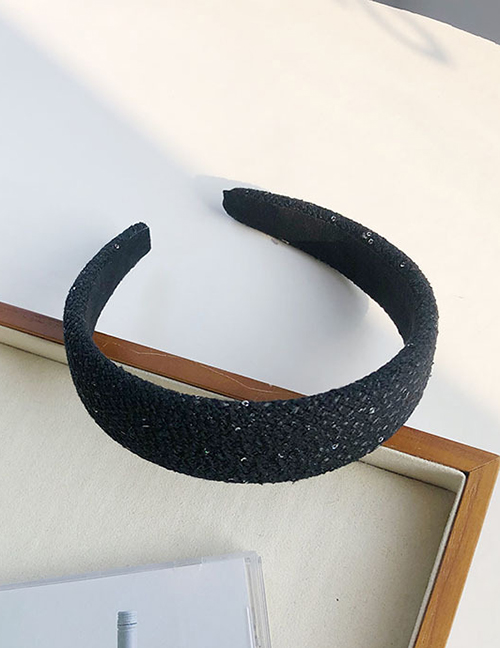 Fashion Black Mesh Solid Color Broad-brimmed Headband