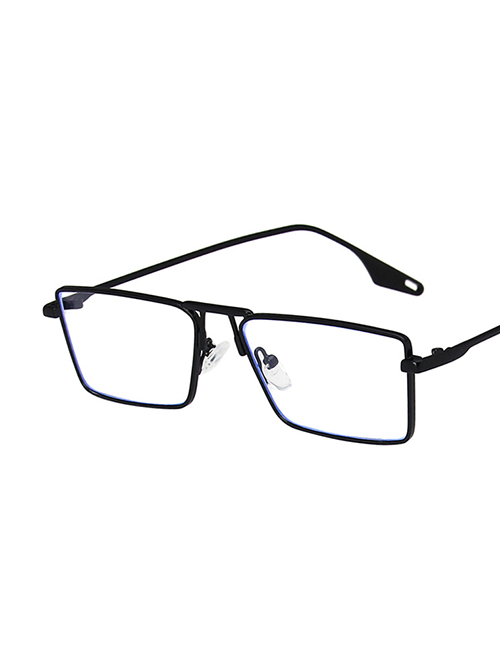 Fashion Black Frame White Film Metal Small Frame Uv Protection Sunglasses