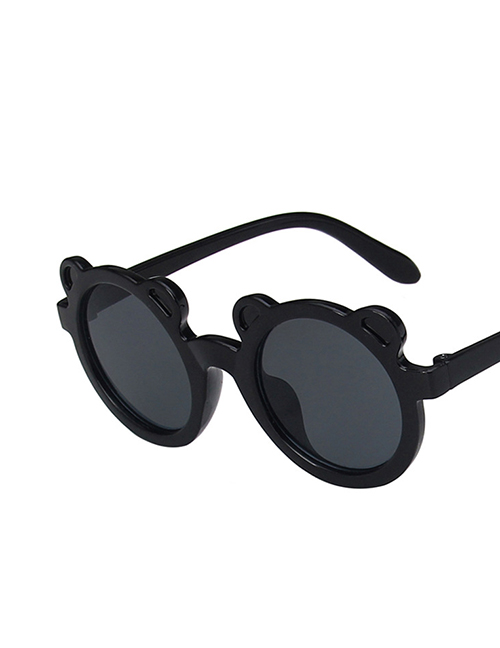 Fashion Bright Black And Gray Flakes Bear Resin Children Sunglasses