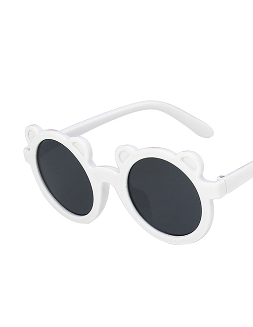 Fashion Real White Gray Flakes Bear Resin Children Sunglasses