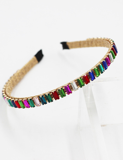 Fashion Color Gold Wire Side Vertical Diamond Hair Band