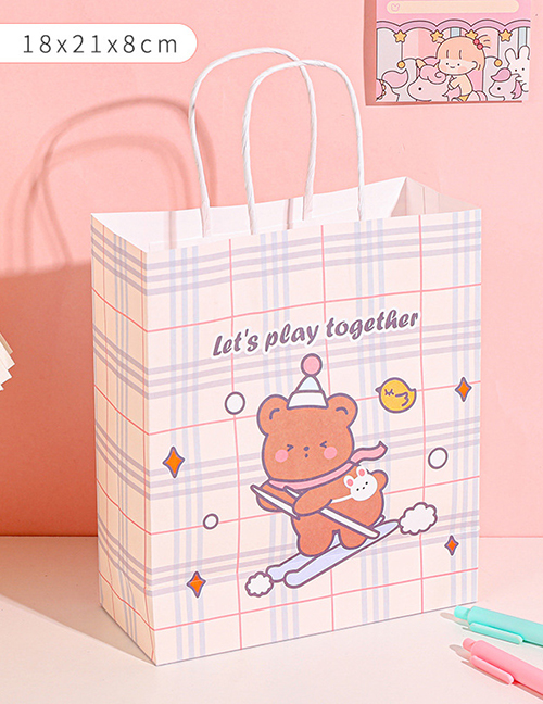 Fashion Scooter Bear Printed Animal Large Portable Paper Gift Bag