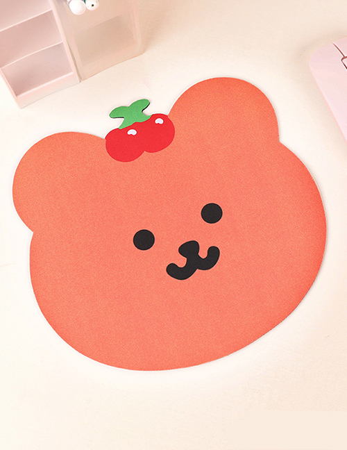 Fashion Mouse Pad Modeling Mouse Pad-cherry Bear With Orange Bottom Bear Desktop Non-slip Padded Mouse Pad