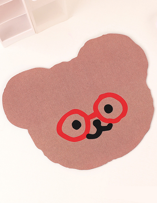 Fashion Modeling Mouse Pad-brown Bear With Eyes Bear Desktop Non-slip Padded Mouse Pad