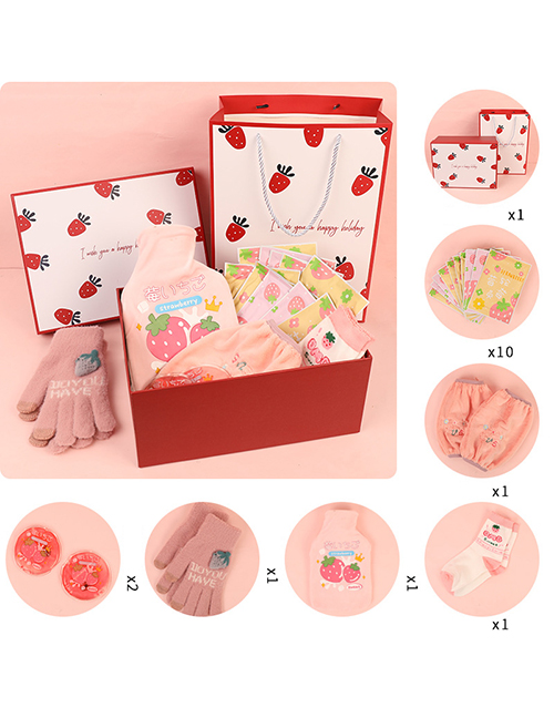 Fashion 9-piece Strawberry Set Surprise Birthday Gift With Silicone Print