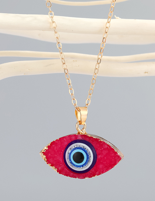 Fashion Red Resin Eye Pendant Alloy Necklace