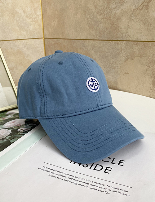 Fashion Blue Letter Circle Embroidery Cap
