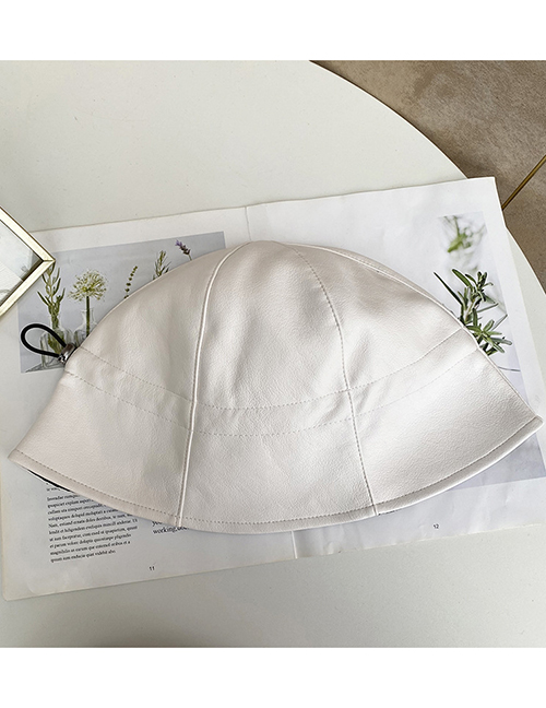 Fashion White Elastic Adjustment Solid Color Fisherman Hat