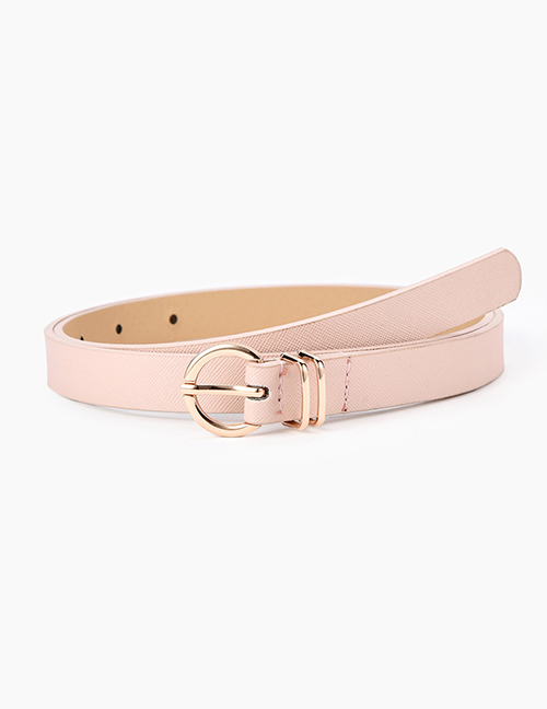 Fashion Pink Pure Color Pin Buckle Alloy Small Belt