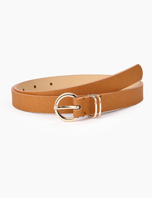 Fashion Camel Pure Color Pin Buckle Alloy Small Belt
