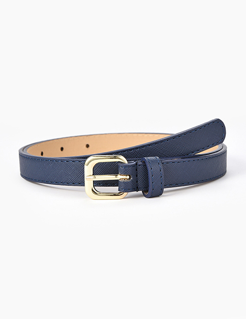 Fashion Zhangqing Thin Belt With Gold Buckle Toothpick Pattern Pin Buckle