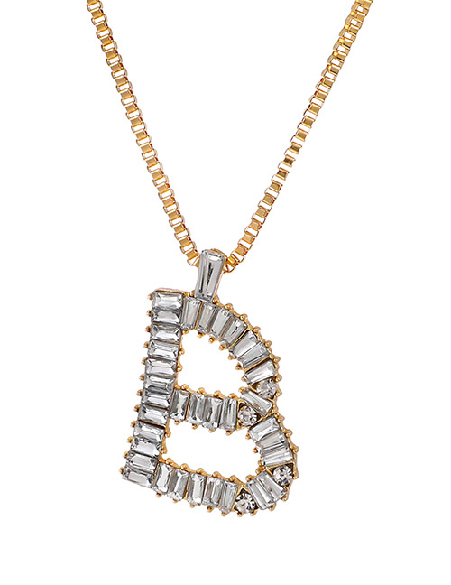 Fashion B Alloy Diamond Letter Necklace