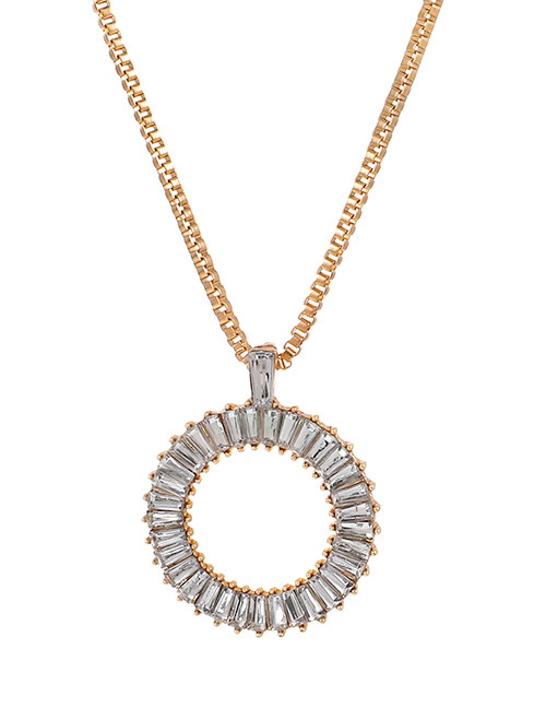 Fashion O Alloy Diamond Letter Necklace