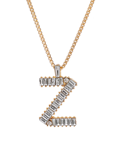 Fashion Z Alloy Diamond Letter Necklace