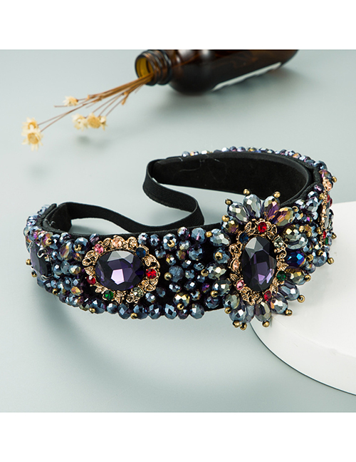 Fashion Purple Gypsophila Crystal Diamond Geometric Headband