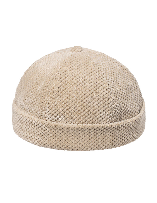 Fashion Beige Particle Velvet Thickened Borderless Landlord Hat