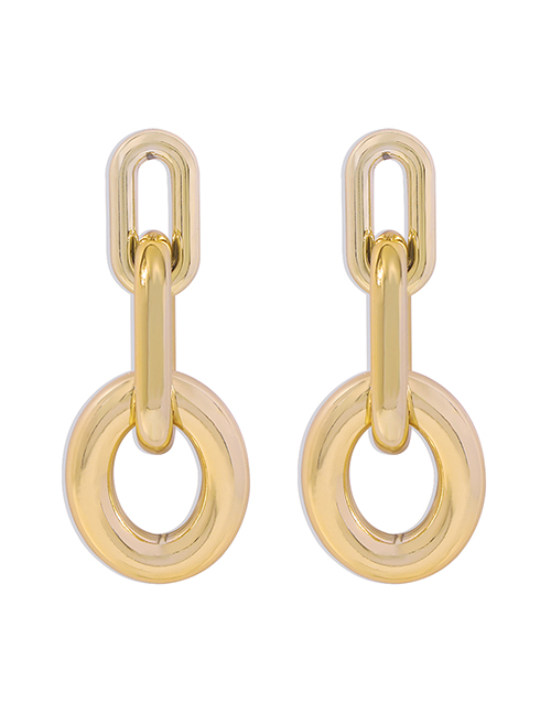 Fashion Gold Color Alloy Round Hollow Earrings