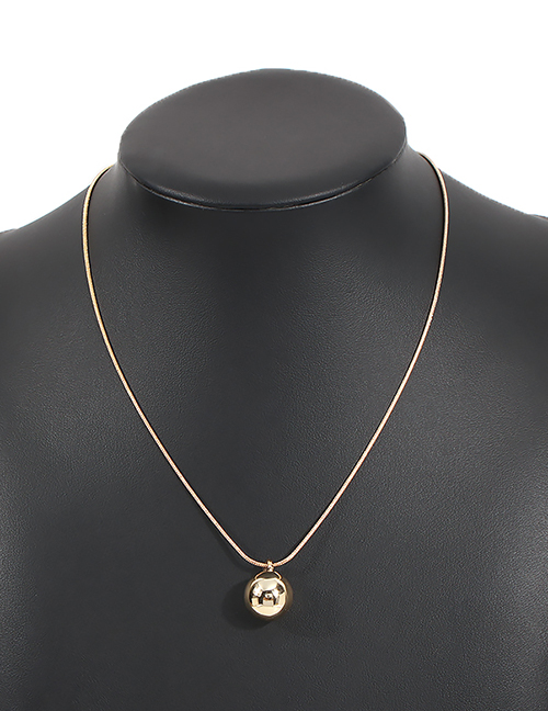 Fashion Gold Color Alloy Round Bead Thin Chain Necklace