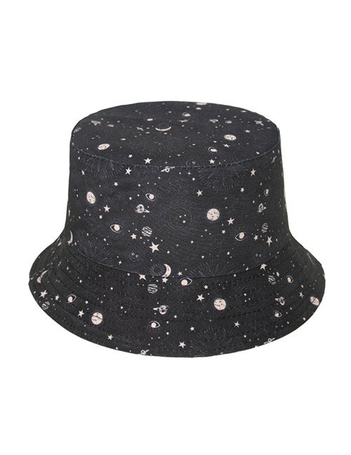 Fashion Planet Love Star And Moon Print Fisherman Hat