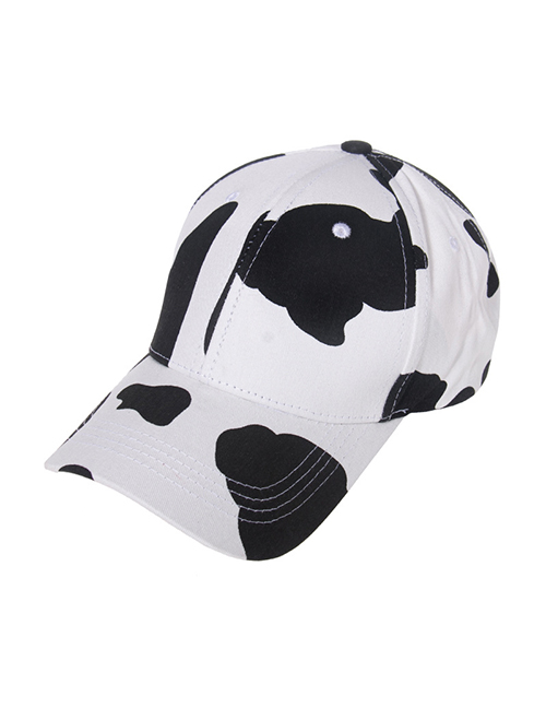 Fashion Cow Pattern-white Striped Cow Print Cap