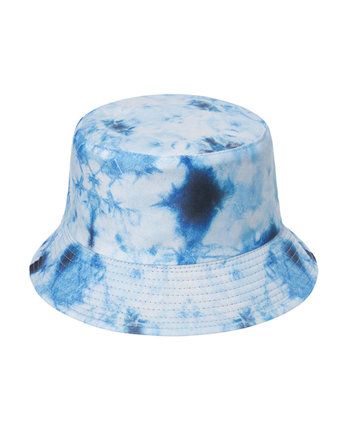 Fashion White+blue Tie-dye Graffiti Ink Painting Fisherman Hat