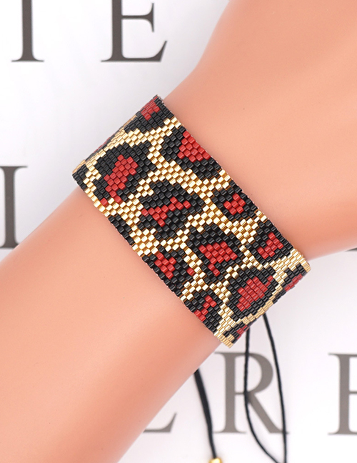 Fashion Leopard Leopard Pattern Beaded Hand-woven Rice Bead Bracelet