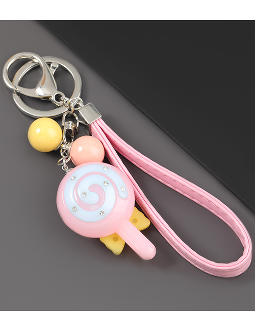 Pink Glowing Lollipop Car Keychain