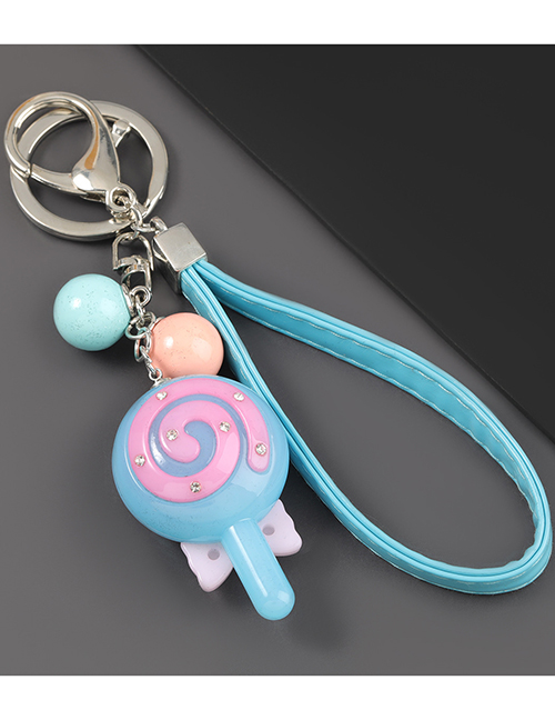 Blue Glowing Lollipop Car Keychain
