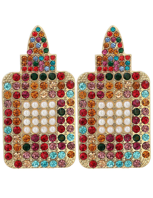 Fashion Color Pearl Inlaid Alloy Geometric Earrings