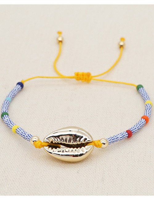 Fashion Golden Natural Freshwater Pearl Rice Beads Beaded Shell Bracelet